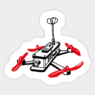 FPV FREEDOM, QUADCOPTER SIMPLE White Sticker